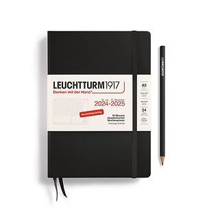 LEUCHTTURM1917 Kalender 2025 A5 Medium 1W./2S. schwarz