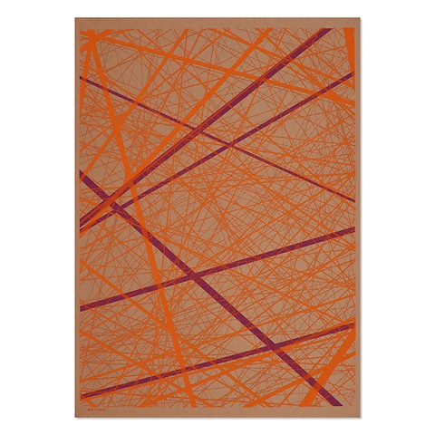 Geschenkpapier Network Magenta/Orange/Braun 50 x 70 cm, 3 Bg