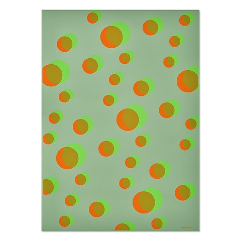 Geschenkpapier Eclipse Grün/Orange/Mint 50 x 70 cm, 3 Bg.