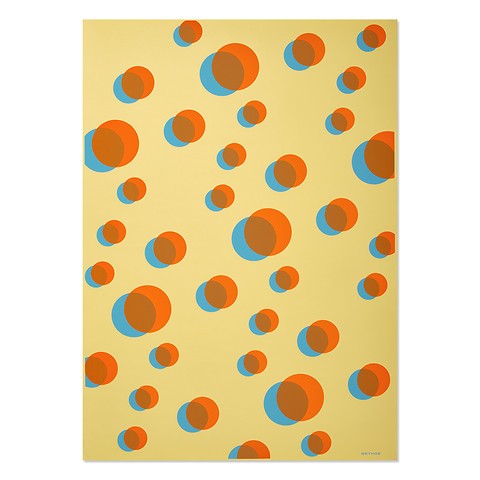 Geschenkpapier Eclipse Orange/Blau/Beige 50 x 70 cm, 3 Bg.