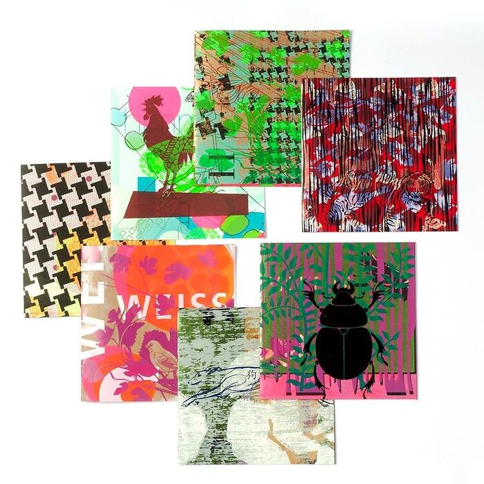 Grußkarten-Set Kunstkasten mit 8 Serigrafie-Klappkarten, Bild 3