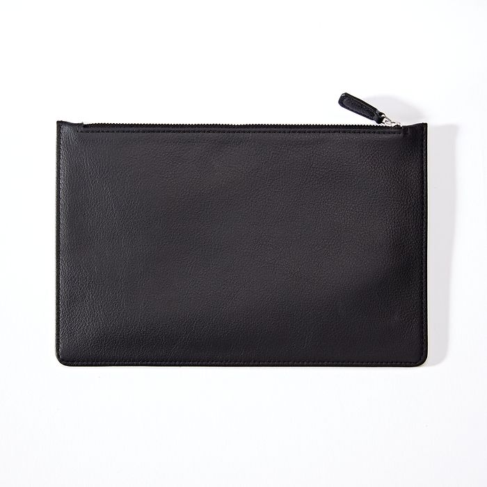 Pouch mit Zip, Kollektion 1977, Leder, Schwarz, Bild 1