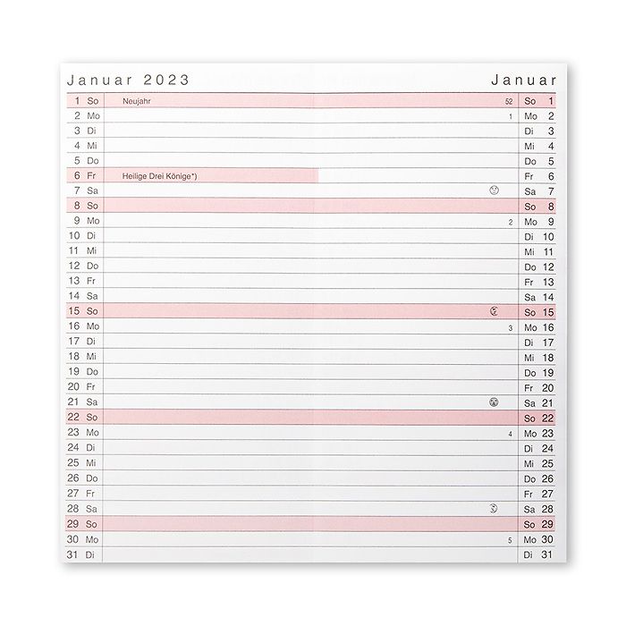 Kalender Leporello K44, 1 Monat/2 Seiten 2024, Bild 2