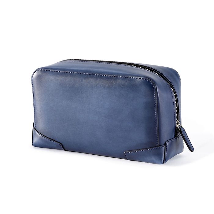 Kulturtasche Porto Cervo, Leder Blau, Bild 1