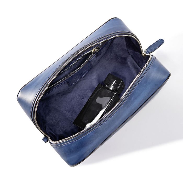 Kulturtasche Porto Cervo, Leder Blau, Bild 3