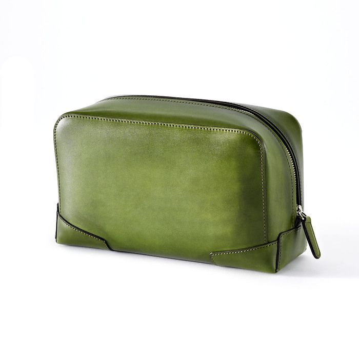 Kulturtasche Porto Cervo, Leder Olive, Bild 1