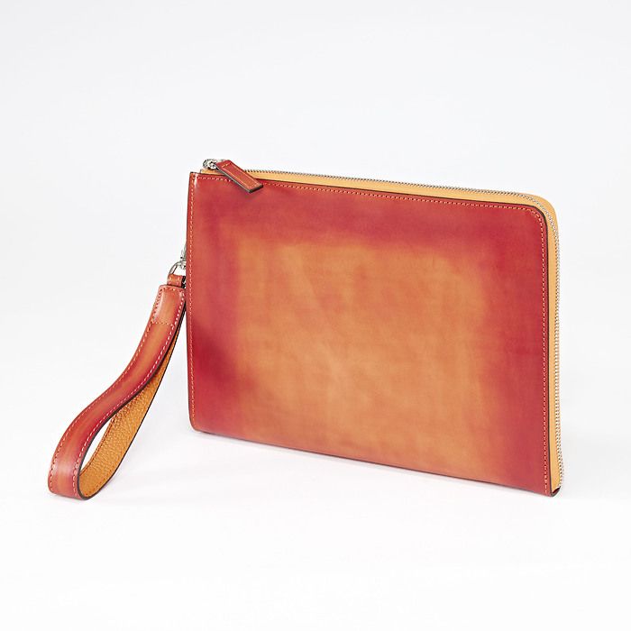 Pouch mit Zip Porto Cervo, Leder Orange, Bild 1