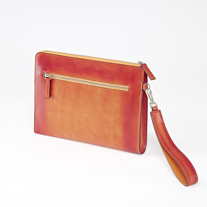 Pouch mit Zip Porto Cervo, Leder Orange, Bild 2