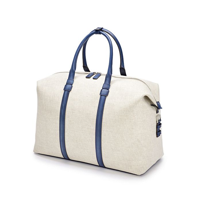 Reisetasche Porto Cervo, Leder/Canvas Blau, Bild 1