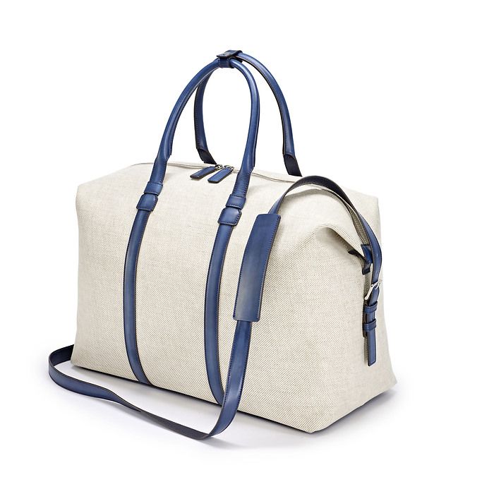 Reisetasche Porto Cervo, Leder/Canvas Blau, Bild 2