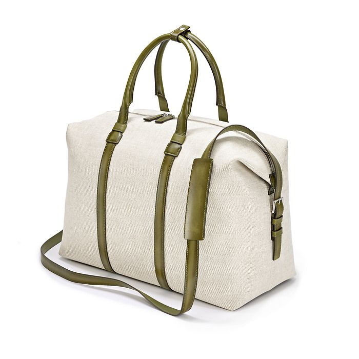 Reisetasche Porto Cervo, Leder/Canvas Olive, Bild 2