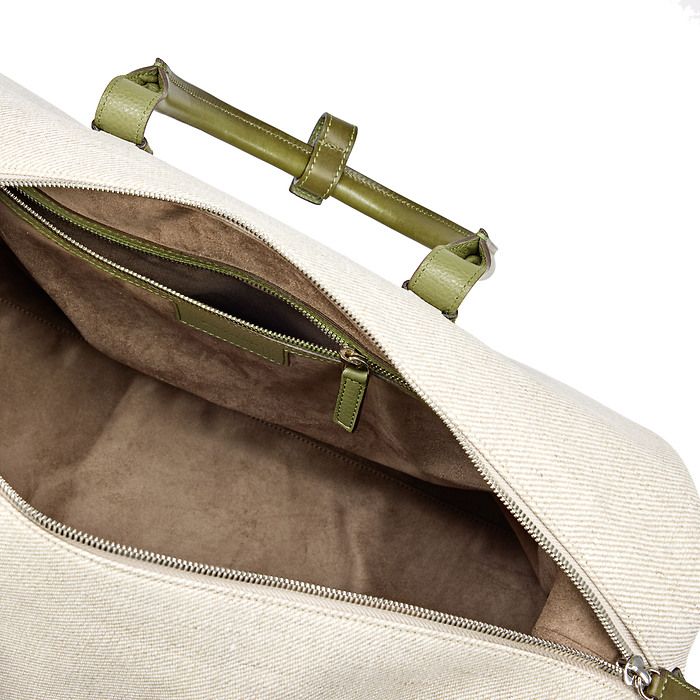 Reisetasche Porto Cervo, Leder/Canvas Olive, Bild 3