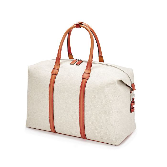 Reisetasche Porto Cervo, Leder/Canvas Orange, Bild 1