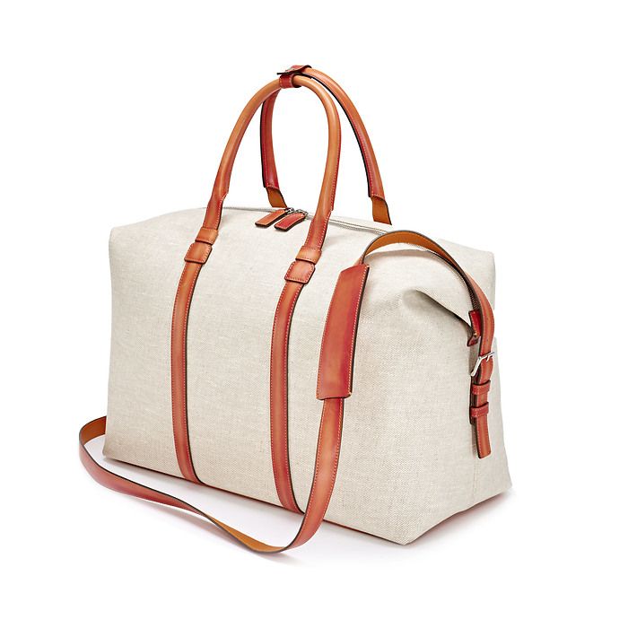 Reisetasche Porto Cervo, Leder/Canvas Orange, Bild 2