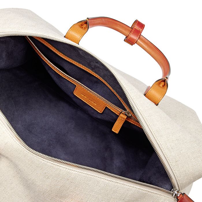 Reisetasche Porto Cervo, Leder/Canvas Orange, Bild 3