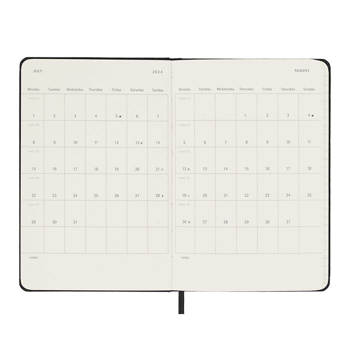 Moleskine Kalender A5/Large 1T/1S. 2024 Hardcover, schwarz, Bild 5