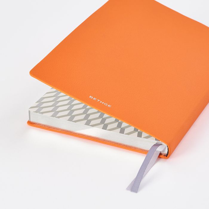 Notizbuch A5, Leder Orange, dotted, Bild 2