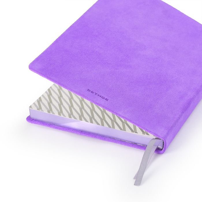 Notizbuch A5, Leder Brushed Violet, dotted, Bild 2