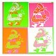 Weihnachtskarte Little Santa Pop Art Neon